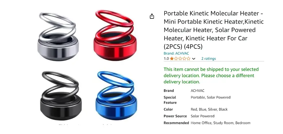 Portable Kinetic Molecular Heater 