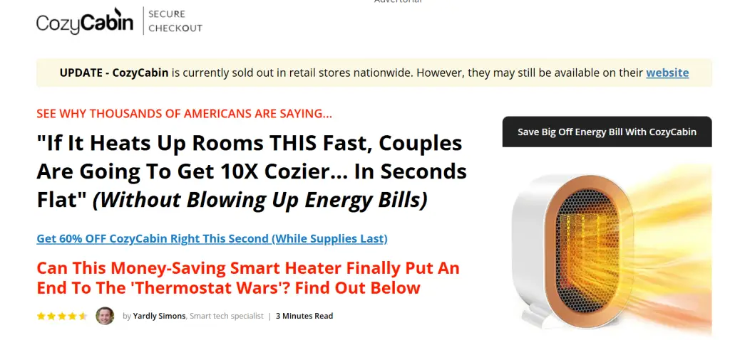 Cozycabinheater.com Homepage