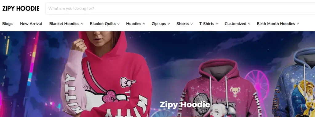 Zipyhoodie.com Homepage