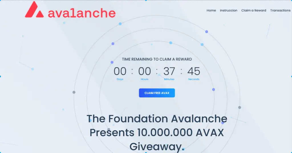 AVAX Giveaway  Homepage 