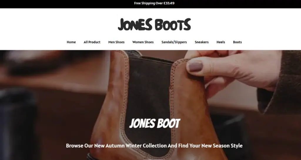 Jonesshoes.com Homepage 