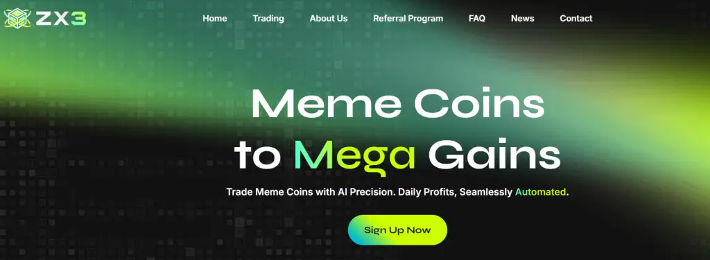 ZX3.io Meme Coins Homepage 