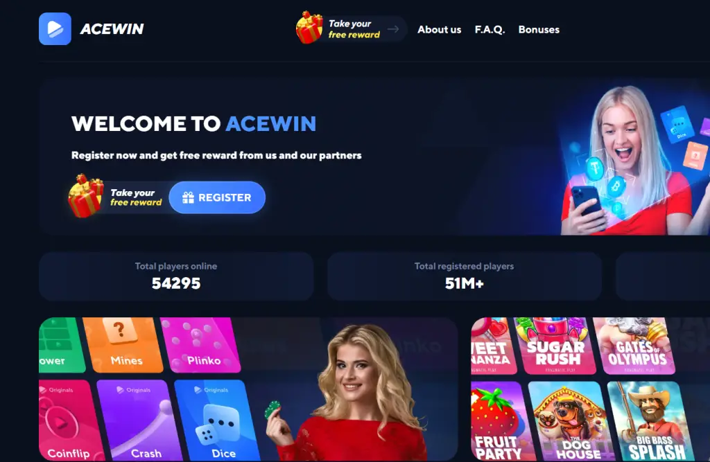 Acewin.io Homepage