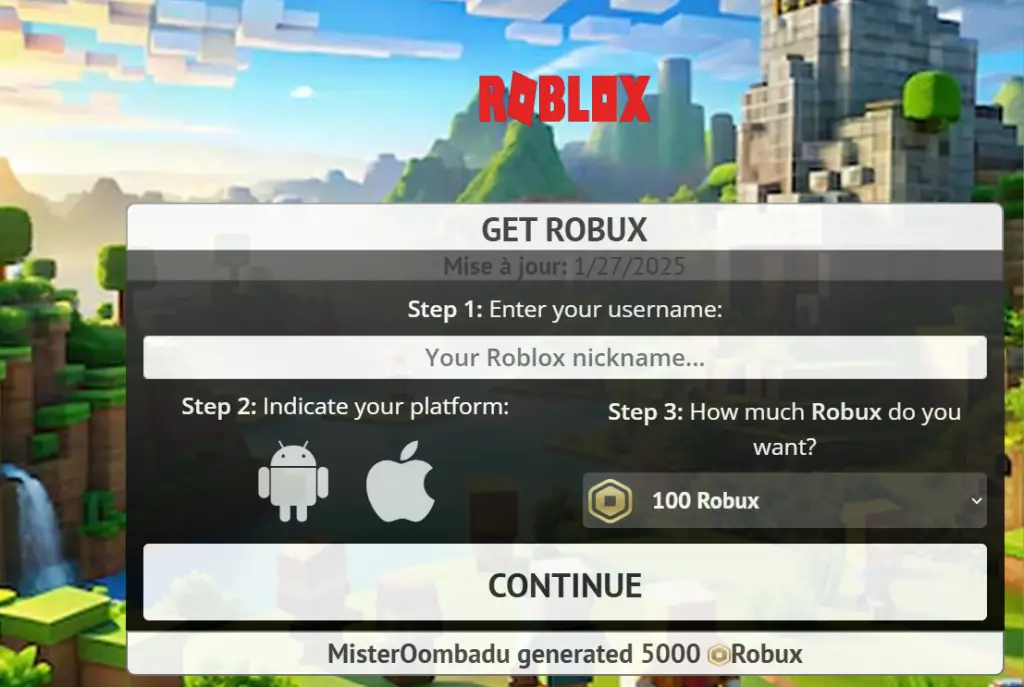 Mesrobux.com Free Robux