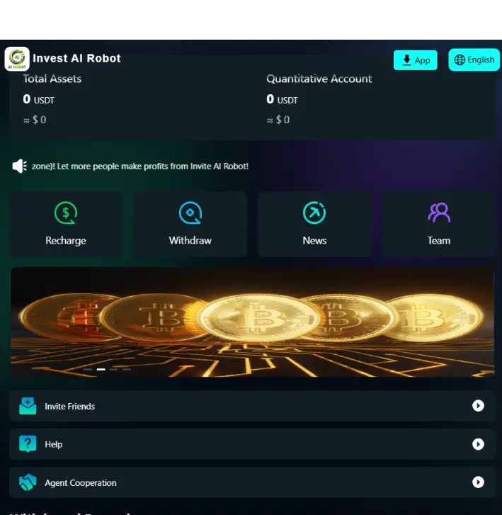 Invest AI Robot Homepage 