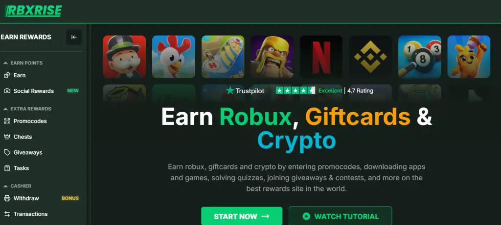 RBXRise Free Robux Gift Cards