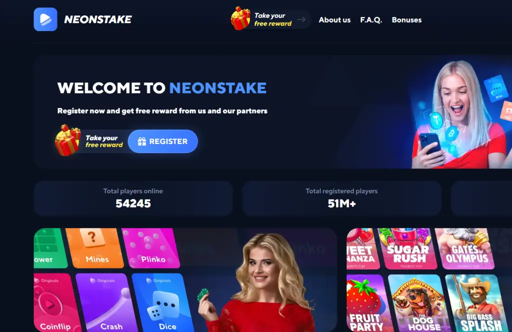 Neonstake Homepage 