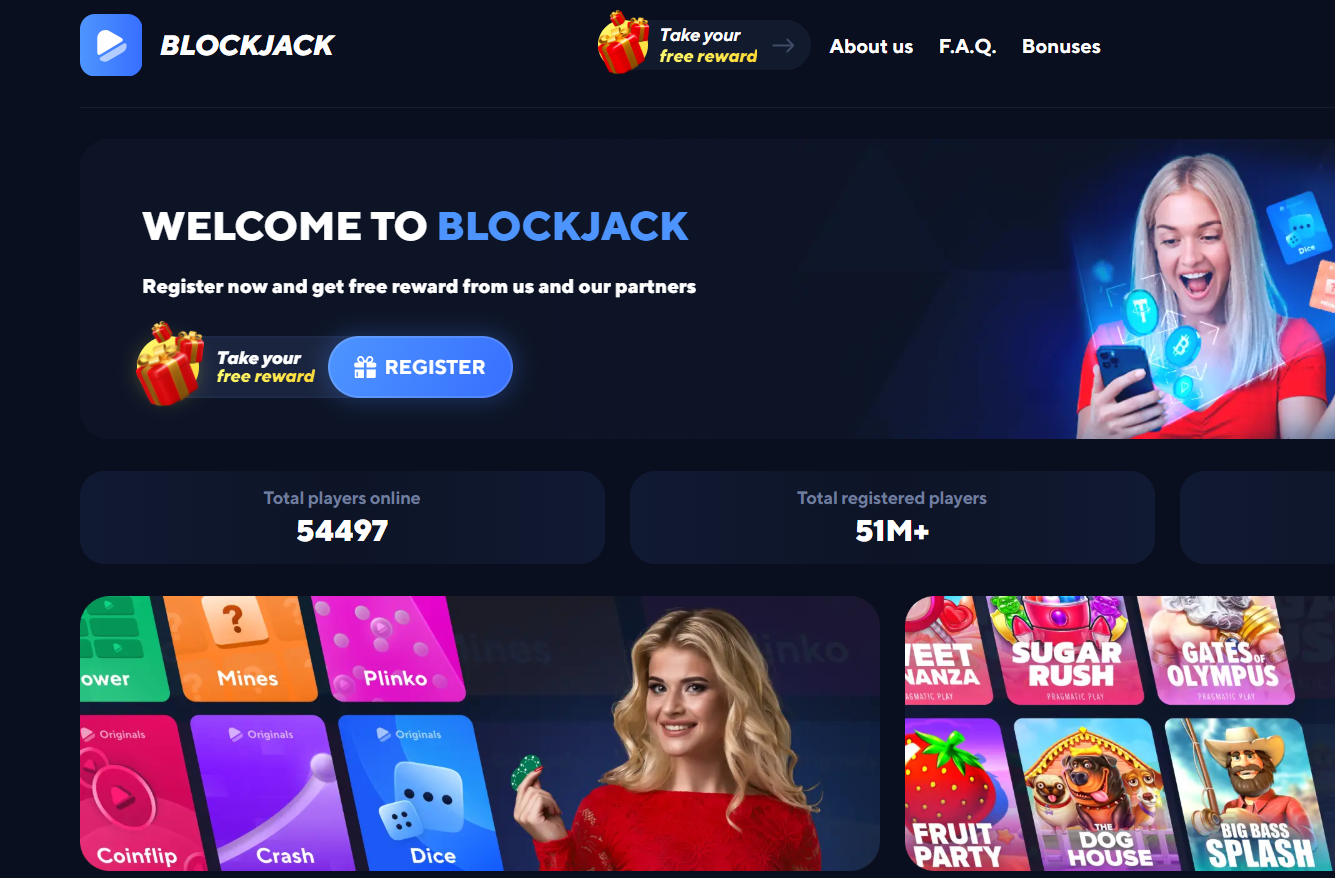 Blockjack Homepage 