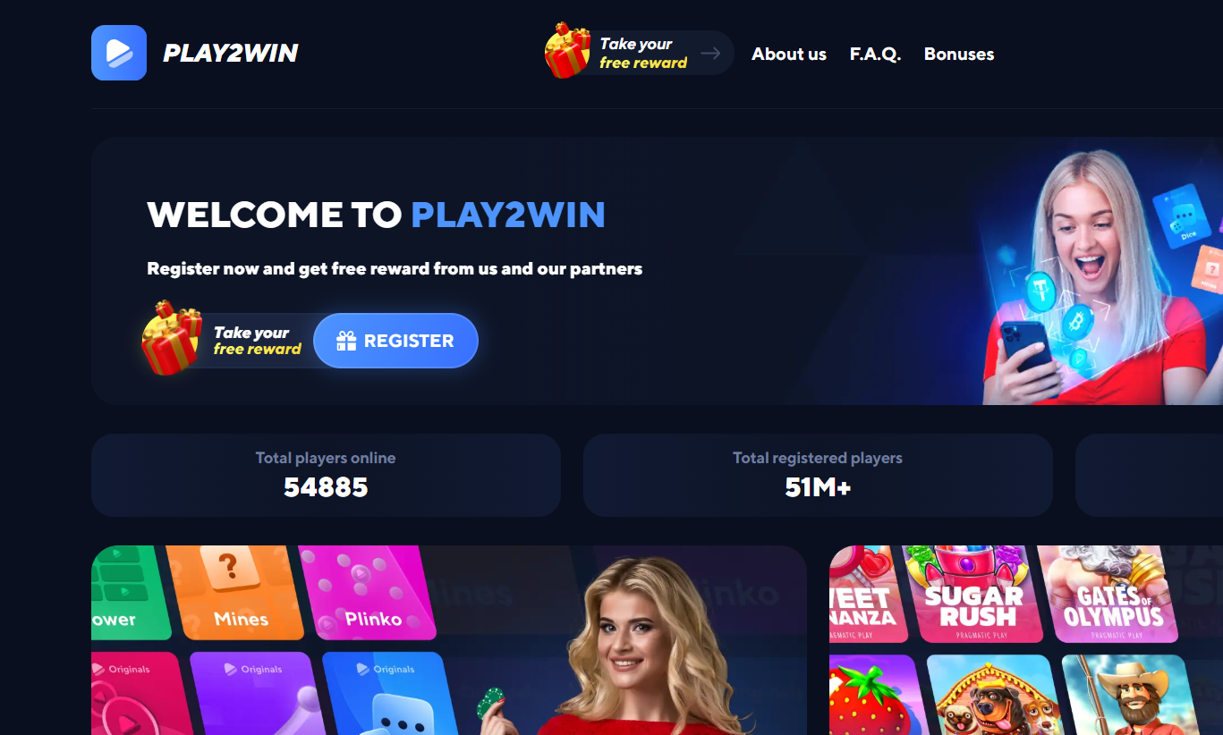 Play2win Homepage 