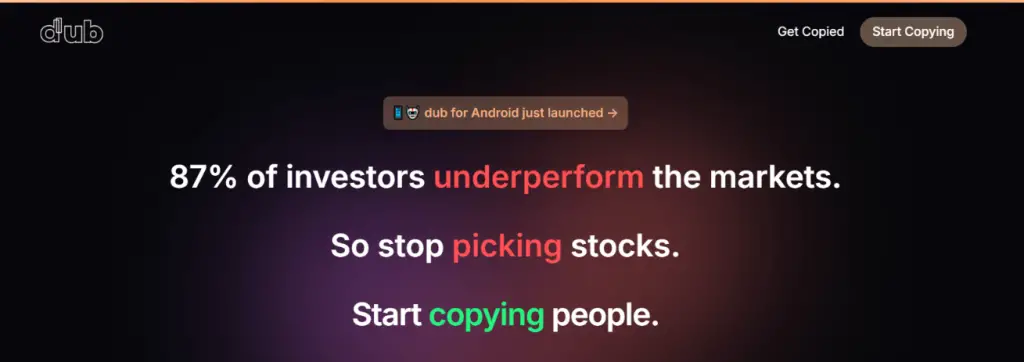 Dub Copy Trading App